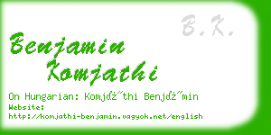 benjamin komjathi business card